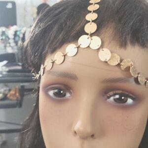 Forehead Dance  boho gold disc Headpiece Headdress Hair Band New